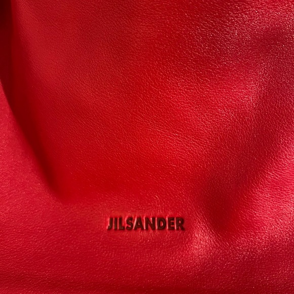 ⛱️ Jil Sander Red Leather Women's Bag A++ Condition - Picture 3 of 12